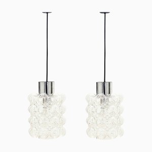 Helena Tynell zugeschriebene Mid-Century Modern Bubble Glas Deckenlampen für Limburg, Deutschland, 1960er, 2er Set