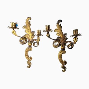 Large Regency Wall Lights, 1950s, Set of 2