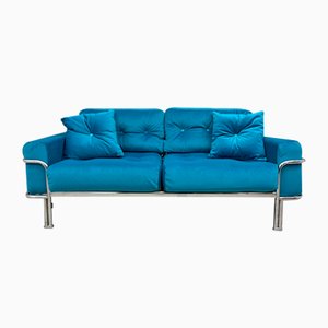 Divano Mid-Century a due posti blu