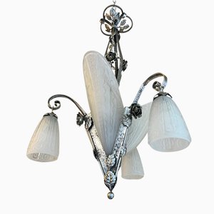 Art Deco Kronleuchter mit Kornetts und Tulpen von Donna Paris, 1925