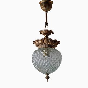 Hollywood Regency Gilded Pineapple Lantern Lamp from Massive, Belgium, 1970s