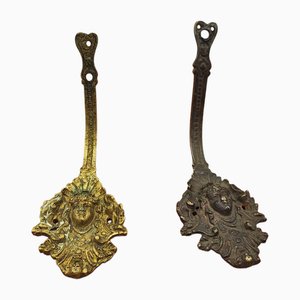 Jugendstil Engel Messing Kleiderbügel, 1890er, 2er Set