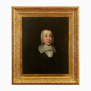 English School Artist, Portrait of Jane Bromley, 1600s, Oil on Canvas, Framed
