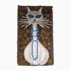 Danish Wool Cat Rug by Ege Taepper, Denmark, 1970s