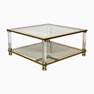 Brass and Acrylic Glass Coffee Table, 1970s