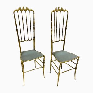Chiavari Stühle aus Messing, 1950er, 2er Set