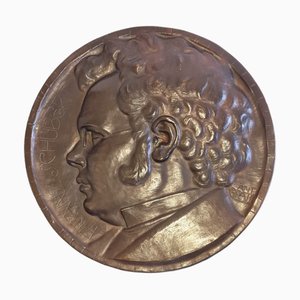 Anton Grath, Large Relief of Franz Schubert, 1921, Bronze
