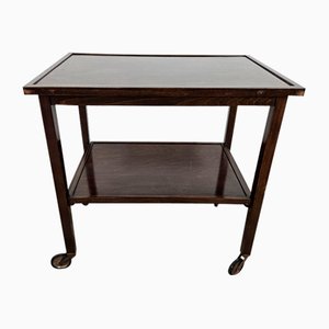 Coffee Table in Bent Beech with Wheels and Two Shelves from Thonet, 1930