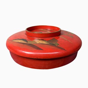 Wooden Maki-E Lacquerware Bowl with Lid, 1890s