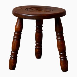 Farmhouse Tripod Stool in Wood, 1960s