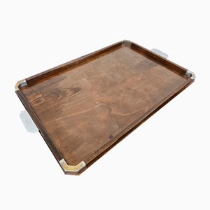 Art Deco Tray in Wood and Metal by Fada Asiago, 1930