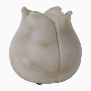 Alabaster Scent Lamp in a shape of a Lotus Flower, Italy, 1980s
