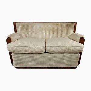 French Art Deco Two-Seater Sofa with Goose Down Cushions, 1930