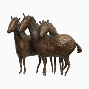 Opulente Pferdebronze von Wolfgang Binding, 2002