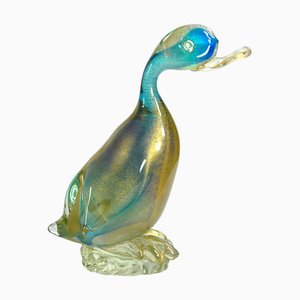 Pato italiano vintage de cristal de Murano, años 70