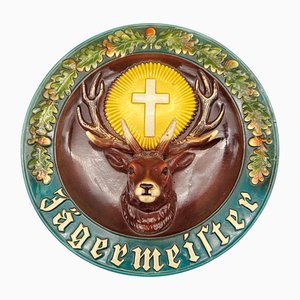 Jägermeister Advertising Wall Plate in Ceramic, 1960s