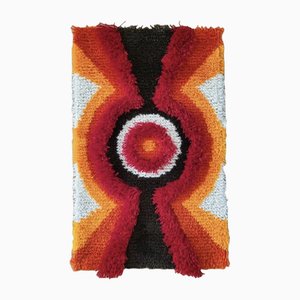 Tapis Mural Mid-Century Fait Main en Laine, 1970s
