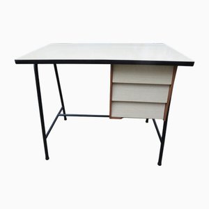 Small French Desk with Teak Cabinet, 1950
