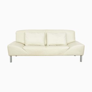 Leather Two-Seater Cream Pistachio Sofa from Laauser