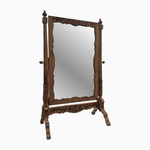 Psyche Mirror in Carved Oak, Late 19th Century