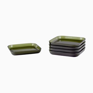 Swedish Plates in Art Glass by Josef Frank for Svenskt Tenn, 1960s, Set of 5