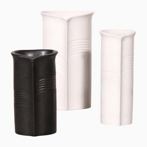 Baltic Vases in White and Black by Christer Holmgren, 1980s, Set of 3