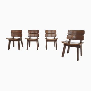 Set of Oak Dining Chairs, the Netherlands, 1970s