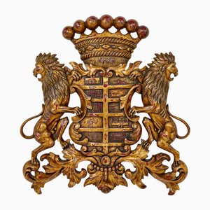 Decorative Hand Carved Heraldic Coat of Arms