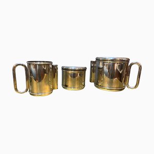 Drawers Tea Set in Silver-Plating, 1970s, Set of 3