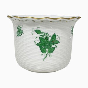 Bouquet Apponyi Green Cachepot from Herend, 1960s
