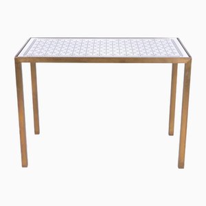 Brass Coffee Table with Decorative Mirrored Top, 1960s