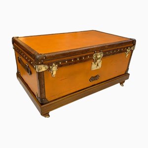 Orangefarbene Dampfschifftruhe von Louis Vuitton, 1910er