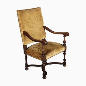 Silla barroca antigua de nogal, 1880