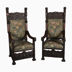 Antike Sessel aus Eiche, 1880, 2er Set