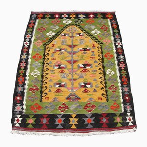 Vintage Turkish Handmade Wool Kilim Area Rug