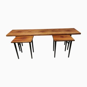 Rosewood Nesting Tables with Black Legs by Kurt Østervig for Jason Møbler, Denmark, 1960s, Set of 3