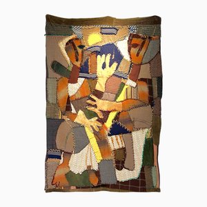 Dutch Mid-Century Modern Cubist Abstract Wall Tapestry attributed to Ewoud de Kat, 1960s