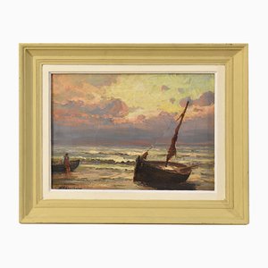 Paul Van De Venne, Small Seascape, 19th Century, Oil on Canvas