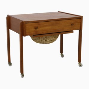 Side Table with Rattan Basket, 1960s