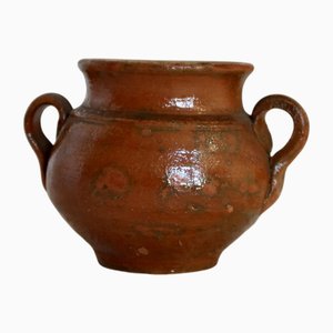 Small Handmade Ceramic Pottery Vase with Double Handles, 1970s