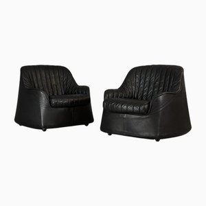 Set of Ciprea Leather Armchairs by Afra and Tobia Scarpa for Cassina, 1960s