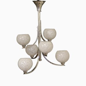 Chromed Chandelier, France, 1940s