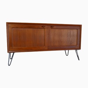 Danish Teak Sideboard with Steel Hairpin Legs attributed to H. W. Klein for Bramin, 1970s