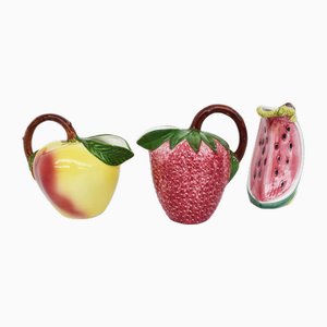 Italian Dolce Vita Ceramic Fruit Pitchers from Laveno, Italy, 1960s, Set of 3