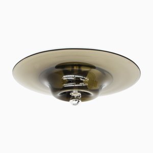Large Wall Sconce in Smoky Gray Glass by Pierre Cardin for Venini, Italy, 1970s