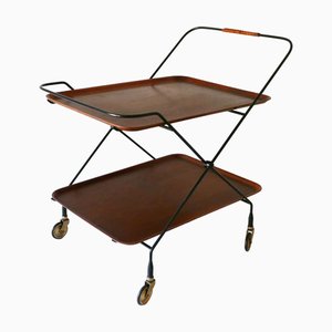 Mid-Century Folding Bar Cart by Paul Nagel for Jie Gantofta, Sweden, 1960s