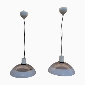 Lampes à Suspension en Verre, 1990s, Set de 2