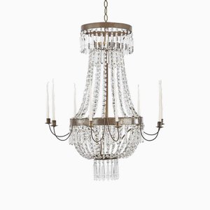 Empire Brass and Crystal Hot Air Balloon Chandelier