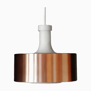 Mid-Century Pendant Lamp in Aluminium and Glass from Staff, Germany, 1970s