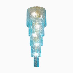 Lustre Cascade en Verre de Murano Bleu, Italie